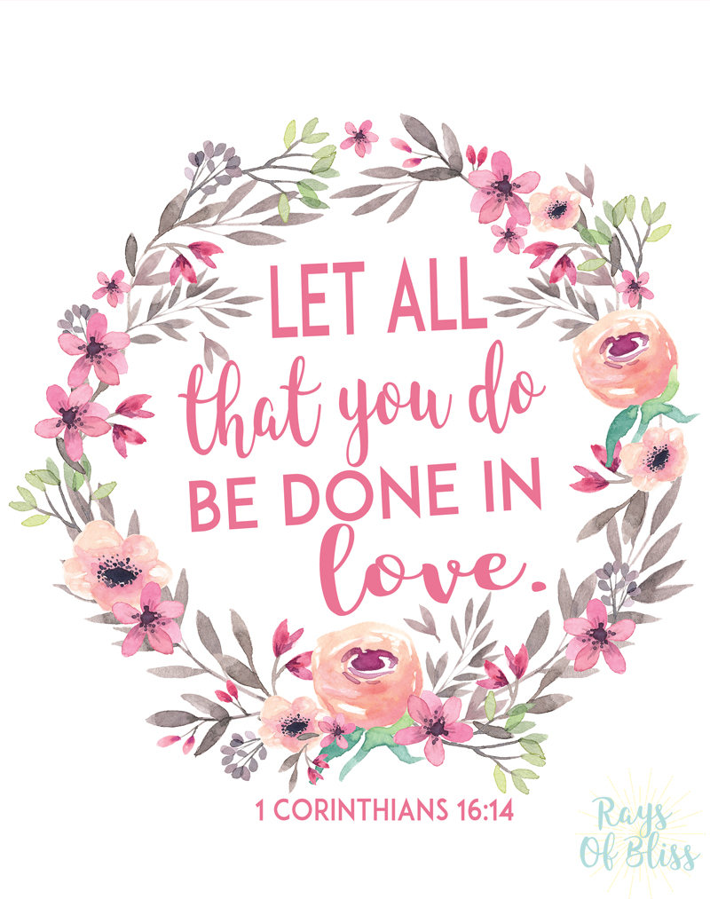 let all that you do be done in love cursive