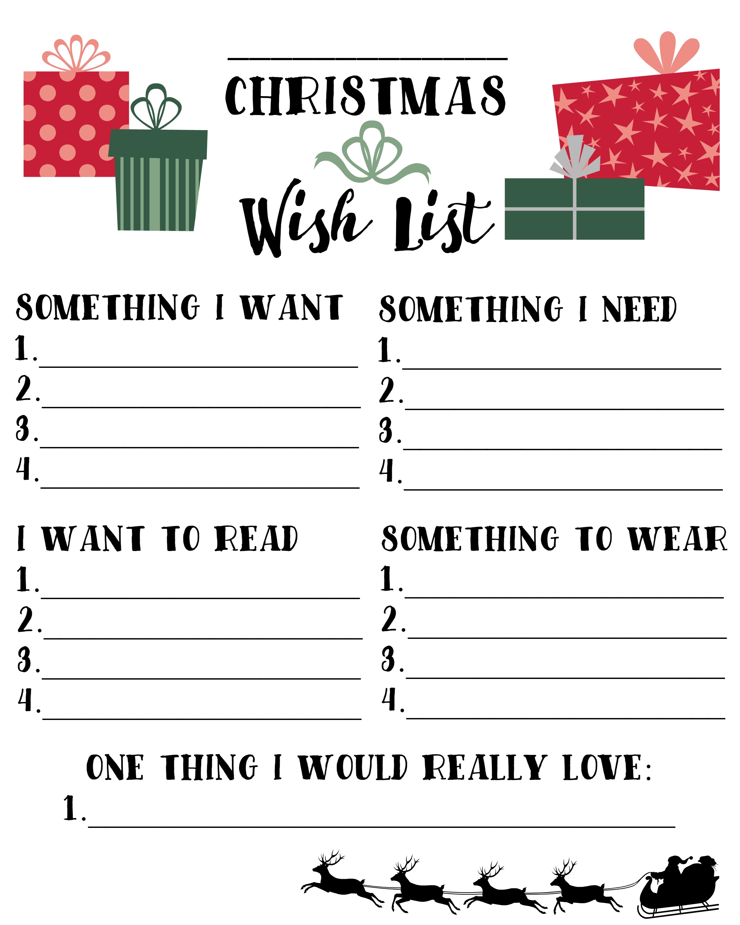 Christmas Wish List Free Printable ~ 4 Gift Rule From Www.raysofbliss ...